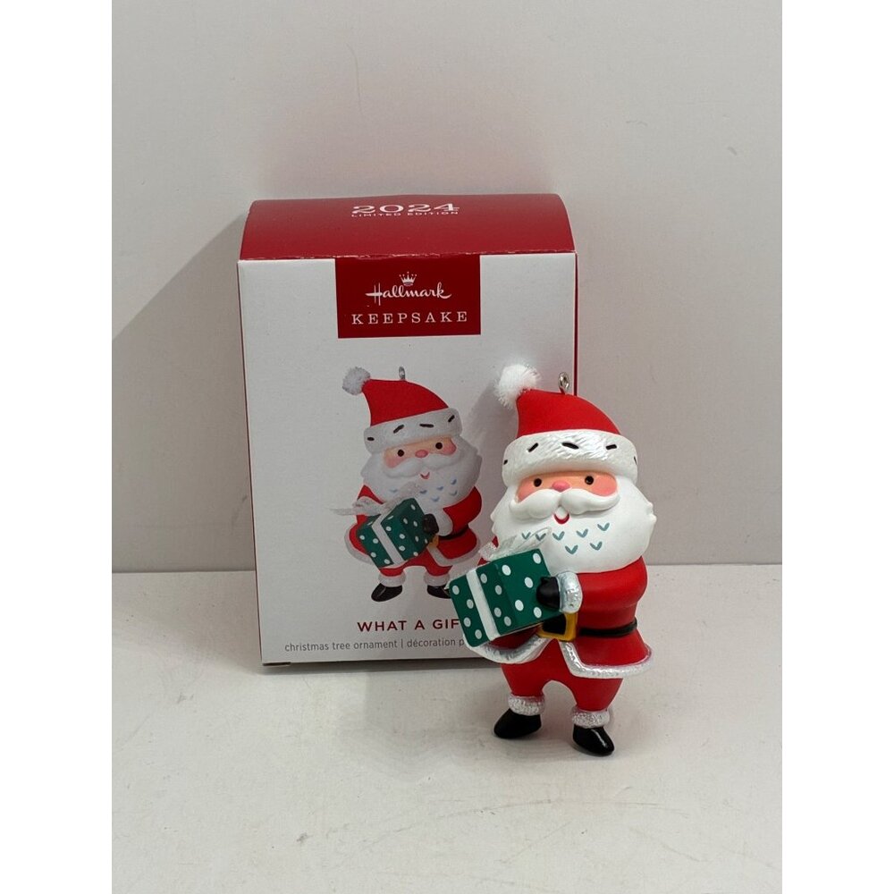Hallmark Keepsake 2024 Limited Edition "What A Gift" Santa Christmas Tree Orname